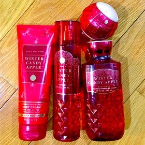 NWT Bath & Body Works Winter Candy Apple 4 Piece Set